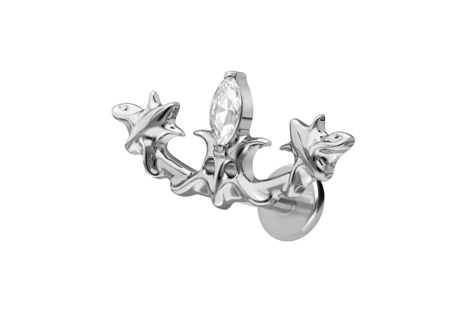 Titan Labret Piercing mit Innengewinde GOTISCHES DESIGN